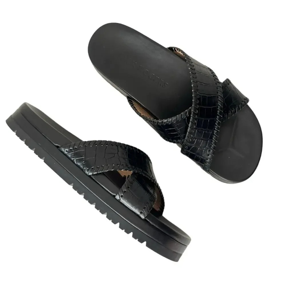 Jack Rogers Lexi criss cross sandals black 7 - Picture 4 of 10